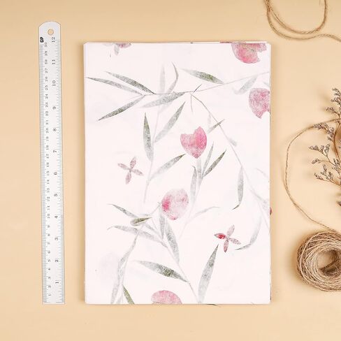 Handmade A4 Thick Mulberry Paper Sheets, Handmade Paper, Painting, Writing, Decorative Paper, Card Making Paper DIY Craft, 20pcs (Butterfly Pea Flowers/Grass Flowers, A4) in Saudi Arabia
