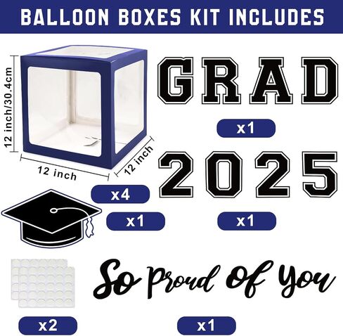 Graduation Decorations Class of 2025 - Red and Black Graduation Decorations - Balloons Boxes with Letters 2025 GRAD So Proud of You, Congrats Grad Party Decorations for Any Grades in Saudi Arabia