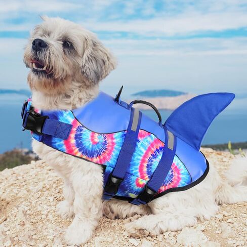 ASENKU Dog Life Jacket Pet Life Safety Vest for Swimming Boating, Dog Shark Life Jackets Dog Lifesavers Swimsuits for Pool, Dog Water Floatation Vest for Small Medium Large Dogs, Mermaid Pink, Small in Saudi Arabia
