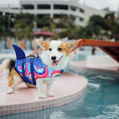 ASENKU Dog Life Jacket Pet Life Safety Vest for Swimming Boating, Dog Shark Life Jackets Dog Lifesavers Swimsuits for Pool, Dog Water Floatation Vest for Small Medium Large Dogs, Mermaid Pink, Small in Saudi Arabia