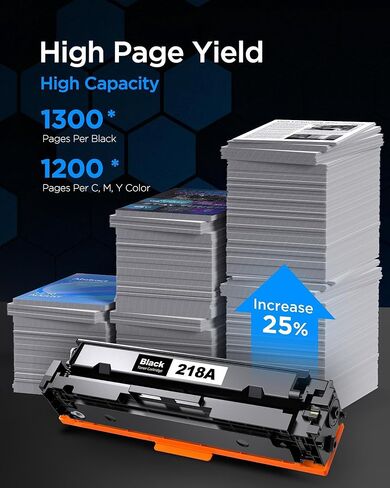 218A 218X (Need CHIP) Toner Cartridge Replacement for HP 218 A for HP218A 218X Compatible with Color Laserjet Pro 3201dw MFP 3301 Series (W2180A W2181A W2182A W2183A - 4 Pack) in Saudi Arabia