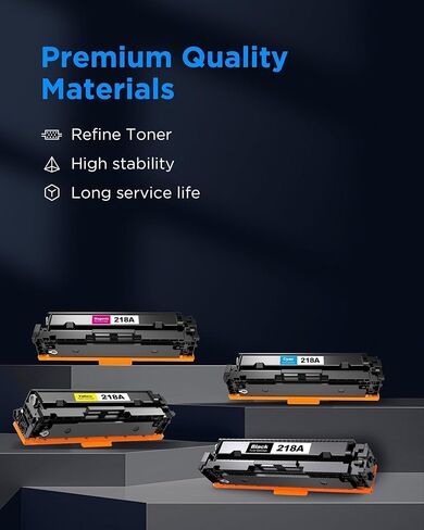 218A 218X (Need CHIP) Toner Cartridge Replacement for HP 218 A for HP218A 218X Compatible with Color Laserjet Pro 3201dw MFP 3301 Series (W2180A W2181A W2182A W2183A - 4 Pack) in Saudi Arabia