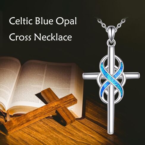 POPLYKE 925 Sterling Silver Cross Necklaces for Women Pendant Christian Jewelry for Women 18"+2" and 20"+2" chain in Kuwait