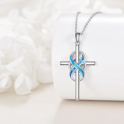 POPLYKE 925 Sterling Silver Cross Necklaces for Women Pendant Christian Jewelry for Women 18"+2" and 20"+2" chain in Kuwait