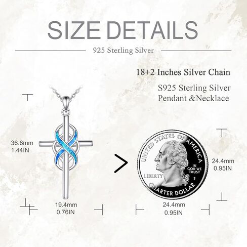 POPLYKE 925 Sterling Silver Cross Necklaces for Women Pendant Christian Jewelry for Women 18"+2" and 20"+2" chain in Kuwait
