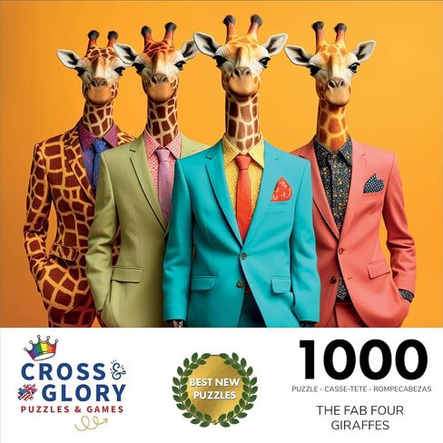 Cross & Glory - The Fab Four Giraffes - 1000 Piece Jigsaw Puzzle for Adults | Unique Artwork Jigsaw Puzzles | Fun | Challenging Brain Teaser in Saudi Arabia