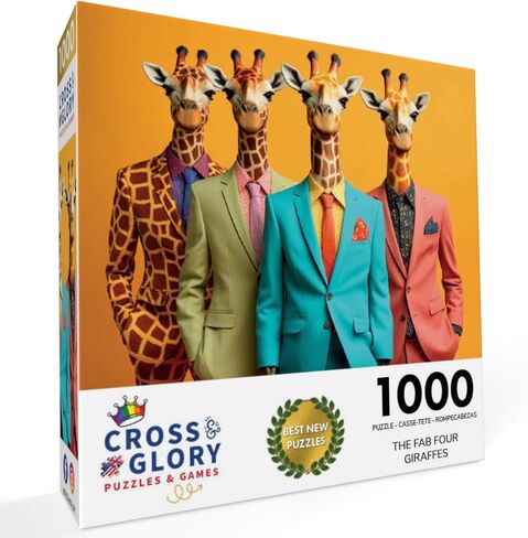 Cross & Glory - The Fab Four Giraffes - 1000 Piece Jigsaw Puzzle for Adults | Unique Artwork Jigsaw Puzzles | Fun | Challenging Brain Teaser in Saudi Arabia