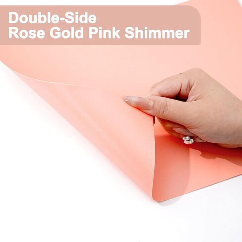 Whaline 30 Sheet Rose Gold Pink Shimmer Cardstock 8.3 x 11.7 Inch Thick Card Stock Paper 92lb/250gsm Printer Paper for Prints DIY Craft Making Supplies in Saudi Arabia