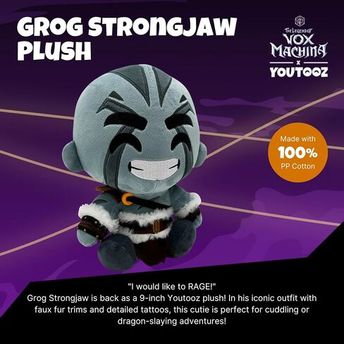 Youtooz Legend of Vox Machina Grog Strongjaw 9" Inch Plush, Grog Strongjaw Plushie, Collectible Grog Strongjaw from Web Series Vox Machina by Youtooz Plush Collection in Saudi Arabia