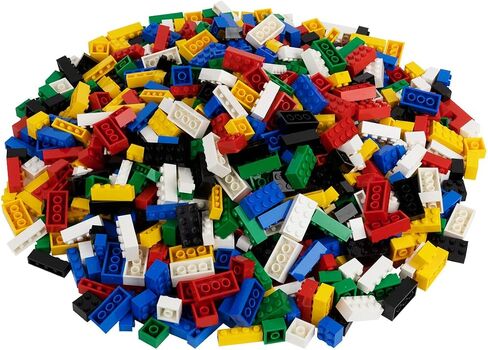 1000-Piece Building Set with Classic Building Blocks - Building Blocks 1x4, 2x2, and 2x4-6 Colors - 100% Compatible with Major Brands - Made in The EU in Saudi Arabia