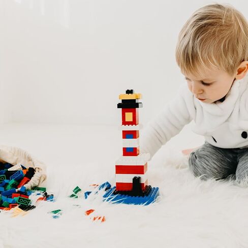 1000-Piece Building Set with Classic Building Blocks - Building Blocks 1x4, 2x2, and 2x4-6 Colors - 100% Compatible with Major Brands - Made in The EU in Saudi Arabia