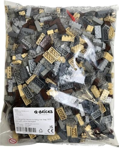 1000-Piece Building Set with Classic Building Blocks - Building Blocks 1x4, 2x2, and 2x4-6 Colors - 100% Compatible with Major Brands - Made in The EU in Saudi Arabia