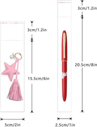 2"x6" Long Cellophane Bags 100pcs Clear Self Adhesive Cello Baggies 2mil Skinny Self Stick Glassine Bags for Candy Crafts Bracelet Oil Pastel Disposable Tableware Watch Hairpin Key Chain in Saudi Arabia