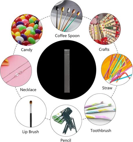 2"x6" Long Cellophane Bags 100pcs Clear Self Adhesive Cello Baggies 2mil Skinny Self Stick Glassine Bags for Candy Crafts Bracelet Oil Pastel Disposable Tableware Watch Hairpin Key Chain in Saudi Arabia