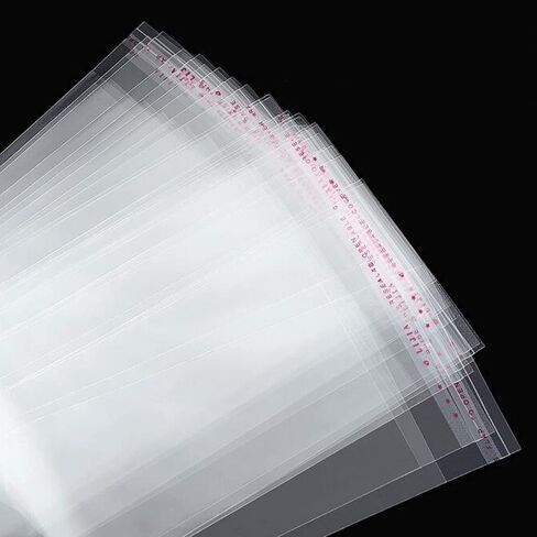 2"x6" Long Cellophane Bags 100pcs Clear Self Adhesive Cello Baggies 2mil Skinny Self Stick Glassine Bags for Candy Crafts Bracelet Oil Pastel Disposable Tableware Watch Hairpin Key Chain in Saudi Arabia