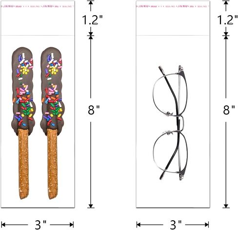 2"x6" Long Cellophane Bags 100pcs Clear Self Adhesive Cello Baggies 2mil Skinny Self Stick Glassine Bags for Candy Crafts Bracelet Oil Pastel Disposable Tableware Watch Hairpin Key Chain in Saudi Arabia