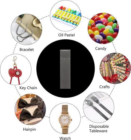 2"x6" Long Cellophane Bags 100pcs Clear Self Adhesive Cello Baggies 2mil Skinny Self Stick Glassine Bags for Candy Crafts Bracelet Oil Pastel Disposable Tableware Watch Hairpin Key Chain in Saudi Arabia