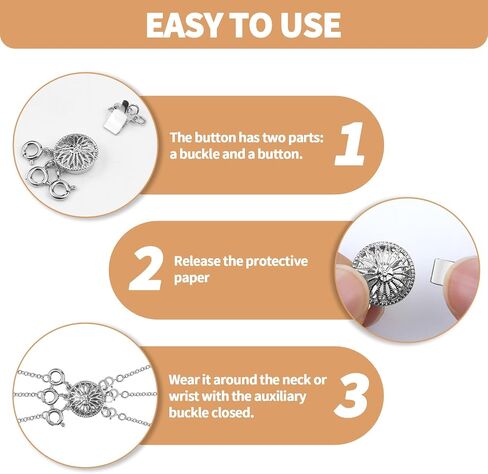 2 PCS Necklace Layering Clasps, Necklace Layering Clasps & Chain Extenders, Tangle Free Jewelry Locking Clasp Converter for Stackable Multiple Necklace (Silver) in Saudi Arabia