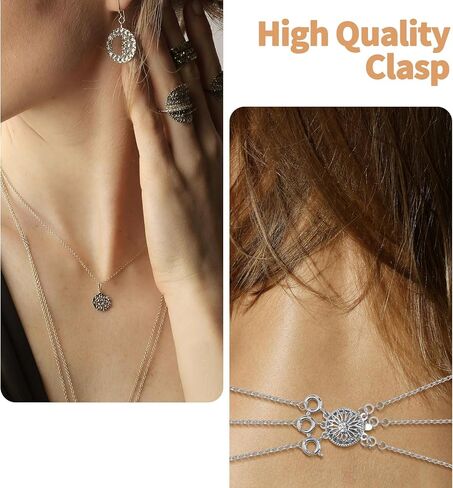 2 PCS Necklace Layering Clasps, Necklace Layering Clasps & Chain Extenders, Tangle Free Jewelry Locking Clasp Converter for Stackable Multiple Necklace (Silver) in Saudi Arabia