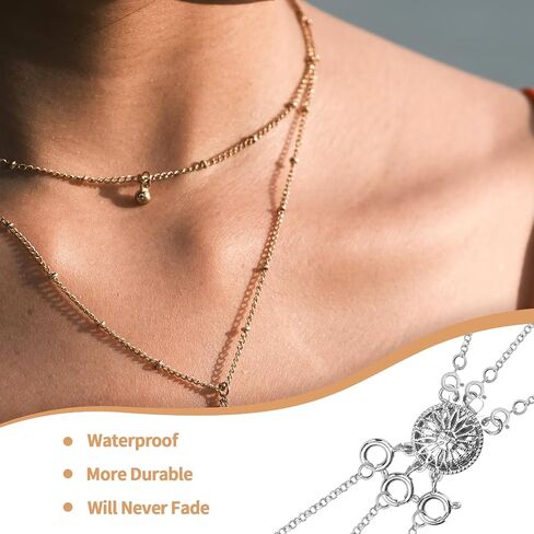 2 PCS Necklace Layering Clasps, Necklace Layering Clasps & Chain Extenders, Tangle Free Jewelry Locking Clasp Converter for Stackable Multiple Necklace (Silver) in Saudi Arabia