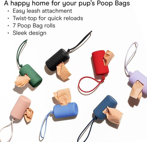 Wild One Dog Poop Bag Bag وموزع مع مرفق المقود ، دليل تسرب ، Twist Twist Easy لإعادة التعبئة ، يشمل صندوق واحد من الحقائب ، Moonstone in Kuwait