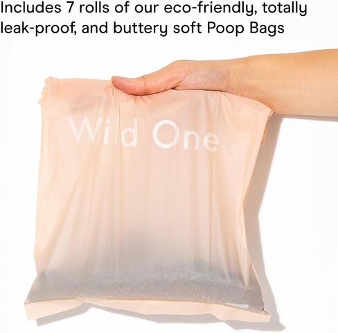 Wild One Dog Poop Bag Bag وموزع مع مرفق المقود ، دليل تسرب ، Twist Twist Easy لإعادة التعبئة ، يشمل صندوق واحد من الحقائب ، Moonstone in Kuwait