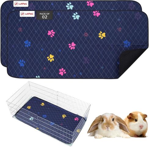 Washable Guinea Pig Cage Liners for C&C 2x4 (57"x28"), Fast-Drying, Leakproof & Absorbent Rabbit Bedding for Indoor, Non-Slip Mat for Under Dog Crate & Floor, Waterproof Puppy Pads & Blankets in Saudi Arabia