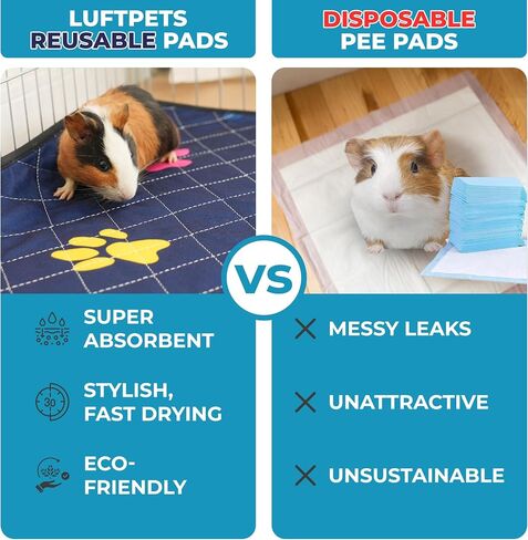Washable Guinea Pig Cage Liners for C&C 2x4 (57"x28"), Fast-Drying, Leakproof & Absorbent Rabbit Bedding for Indoor, Non-Slip Mat for Under Dog Crate & Floor, Waterproof Puppy Pads & Blankets in Saudi Arabia