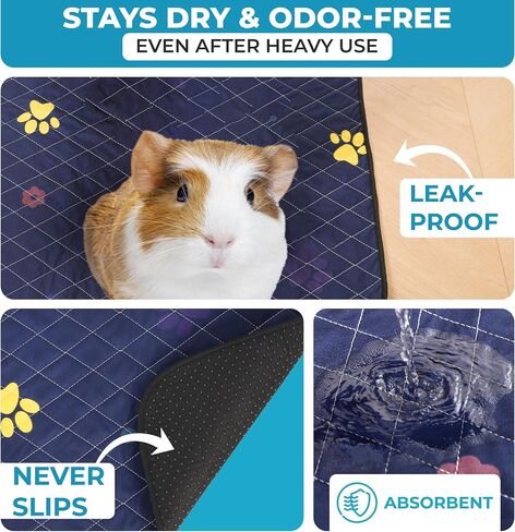 Washable Guinea Pig Cage Liners for C&C 2x4 (57"x28"), Fast-Drying, Leakproof & Absorbent Rabbit Bedding for Indoor, Non-Slip Mat for Under Dog Crate & Floor, Waterproof Puppy Pads & Blankets in Saudi Arabia