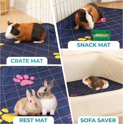 Washable Guinea Pig Cage Liners for C&C 2x4 (57"x28"), Fast-Drying, Leakproof & Absorbent Rabbit Bedding for Indoor, Non-Slip Mat for Under Dog Crate & Floor, Waterproof Puppy Pads & Blankets in Saudi Arabia
