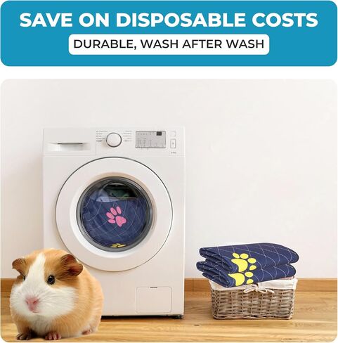 Washable Guinea Pig Cage Liners for C&C 2x4 (57"x28"), Fast-Drying, Leakproof & Absorbent Rabbit Bedding for Indoor, Non-Slip Mat for Under Dog Crate & Floor, Waterproof Puppy Pads & Blankets in Saudi Arabia