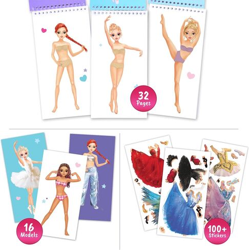 Sticker Dress-Up Dancers. Sticker Activity Book for Kids. Learn Girls Fashion Design, Dancer Poses with Sticker, and Guide for Kids 5 and up. Girls Fashion Paper Dolls Dress up Games in Saudi Arabia