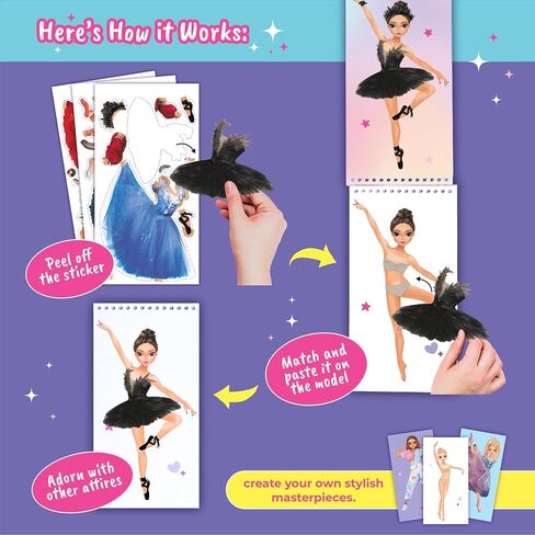 Sticker Dress-Up Dancers. Sticker Activity Book for Kids. Learn Girls Fashion Design, Dancer Poses with Sticker, and Guide for Kids 5 and up. Girls Fashion Paper Dolls Dress up Games in Saudi Arabia