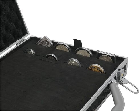 Ursae Minoris Elite Black Aluminum Box for 100 Large, “H", XL, “I" Coin Capsules or Plastic 2 x 2 in Saudi Arabia