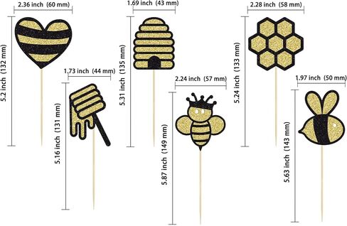 Gyufise 11Pcs Bumble Bee Cake Toppers Honeycomb Flower Oh Babee Cupcake Picks Gender Reveal Cake Decorations for Baby Shower Kids Boys Girls Birthday Party Supplies in Saudi Arabia