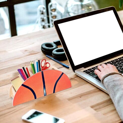 Wood Basketball Pencil Holder Basketball Ball Kids Desk Organization - Kids Pen Holder, Pencil Holder for Kids Desk, Kids Table Organizer, Pencil Stands for Kids (Basketball) in Saudi Arabia