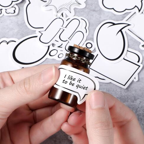 Blank Bubble Sticker Labels to Write on Decorative Dialog Box Paper Stickers, Mabor 90Pcs Adhesive Labels Cute Writing Stickers for Scrapbooking Water Bottle Journaling Envelope in Saudi Arabia