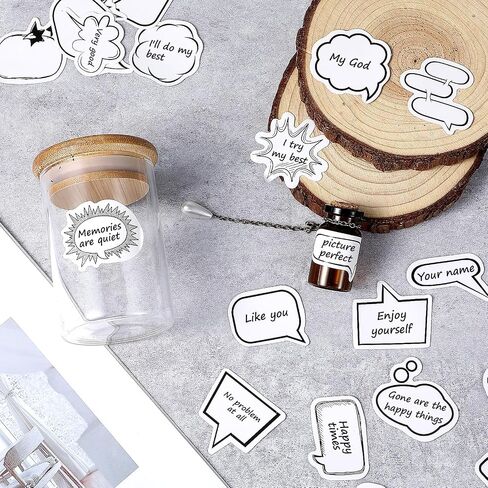 Blank Bubble Sticker Labels to Write on Decorative Dialog Box Paper Stickers, Mabor 90Pcs Adhesive Labels Cute Writing Stickers for Scrapbooking Water Bottle Journaling Envelope in Saudi Arabia