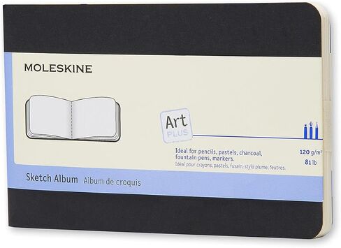 Moleskine Art Sketchbook, Hard Cover, Large (5" x 8.25") Plain/Blank, Black, 104 Pages in Saudi Arabia