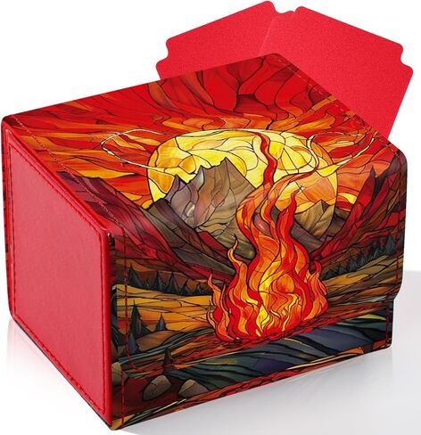 PU Leather Card Deck Storage Box for Mtg Cards Trading Card Storage Box Magic the Gathering Card Box with 2 Card Box Dividers for TCG CCG Magic Cards(Purple,Skull) in Kuwait