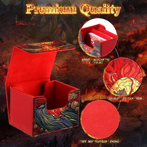 PU Leather Card Deck Storage Box for Mtg Cards Trading Card Storage Box Magic the Gathering Card Box with 2 Card Box Dividers for TCG CCG Magic Cards(Purple,Skull) in Kuwait