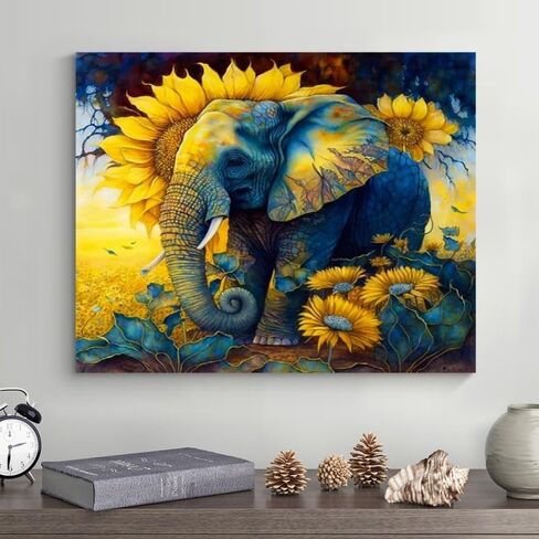 EPLUUM Paint by Numbers Kit for Adults Beginners Adult Paint by Number Kits On Canvas Adults' Paint-by-Number Kits Sunflower DIY Oil Painting Kits for Gift Wall Decor 16x20 Inch in Saudi Arabia