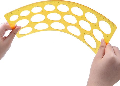 Bronagrand 3pcs Circle Stencils Templates Oval Templates Plastic Drawing Templates Ascetric Results Resucture Tool لصياغة المدارس والمكاتب ، 3 أنواع ، برتقالي واضح in Kuwait