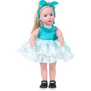 Doll Clothes and Accessories 3 Pc. Set White Skirt Pink Bubble Pattern Skirt & Hat & Underwear, Fashionable Dress Set for Baby Dolls (Without Doll & Shoes)