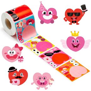 ملصقات Haooryx DIY Kids 'Roll - 300pcs St Patrick's Day Scener Scener Roll Make Your Irish Shamrock Face Diy Lucky Clover Diftwrap Art Craft for Kids Party Gift Tags Label