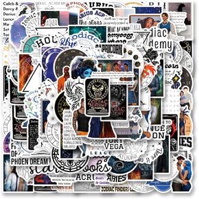 124Pcs Zodiac Academy Stickers Pack，Cute Cartoon Aesthetics Vinyl Waterproof Decals for Water Bottle, Laptop, Phone, Skateboard, Journaling for Kids Teens Adults for Party Supply Decor Favor