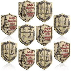 Nosiny 10 PCS Armor of God Coin Coin Coin Coin Metal Coin لمدرسة الكنيسة المسيحية (الأسلوب القديم)