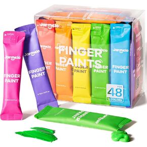 Washable Finger Paints for Toddlers 1-3, 12 Colors Non-Toxic Paint for Hand and Feet, Safe Kids Paints for Art & Craft Supplies, Preschool Learning Activities for Kids 2-4 (12 Pcs)