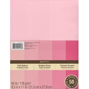 Recollections Cardstock Paper, 8 1/2 X 11 Pink Buttons - 50 Sheets (Value 2-pack)
