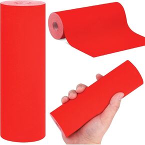 Red Xuan Paper Roll, Chinese Calligraphy Paper with 17cmx20m(6.7inx66ft), Spring Festival Scrolls Red Paper, Thicken Chinese Couplets/Chunlian/Duilian/Rice Red Paper (Solid)